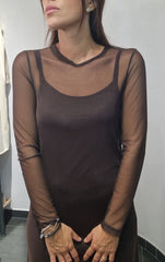 Vestito in tulle con taglio laser