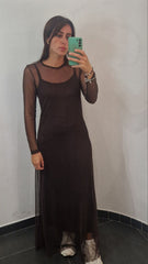 Vestito in tulle con taglio laser