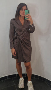 Vestito a portafoglio con pois