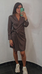 Vestito a portafoglio con pois