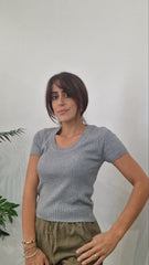 Maglia in viscosa a strisce