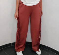 Pantalone tuta con frange