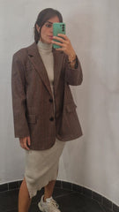 Giacca marrone con dettagli bordeaux