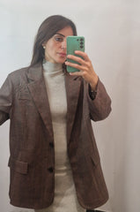 Giacca marrone con dettagli bordeaux