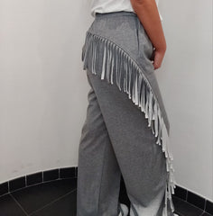 Pantalone tuta con frange