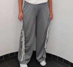 Pantalone tuta con frange