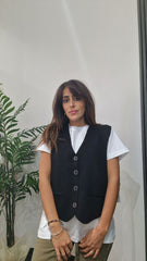 Gilet in visocsa con bottoni