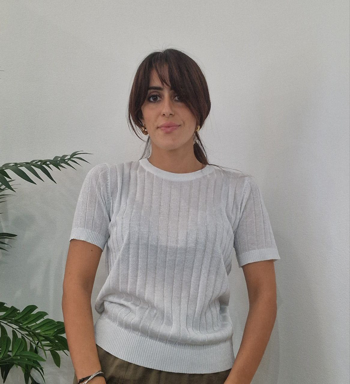 Maglia a strisce in lurex