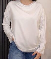 Maglia in cotone con dettaglio bordo velato